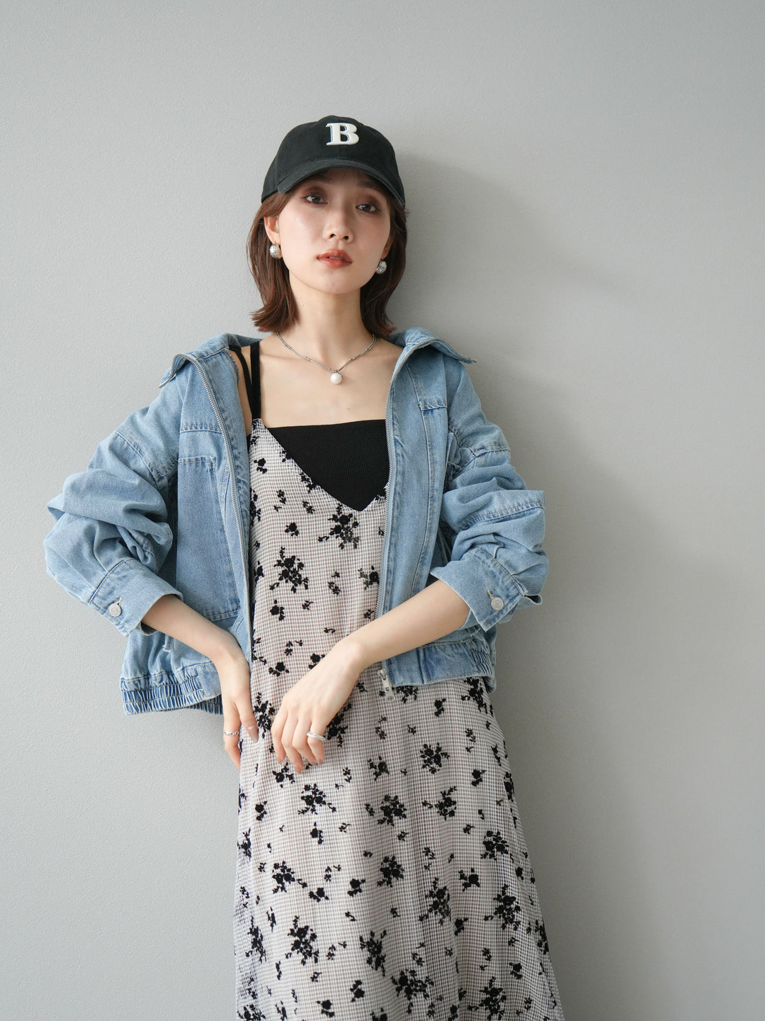 [予約]ZIPポケットデニムショートブルゾン/ブリーチ