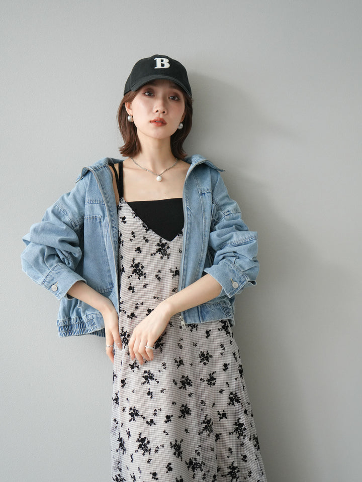 [予約]ZIPポケットデニムショートブルゾン/ブリーチ