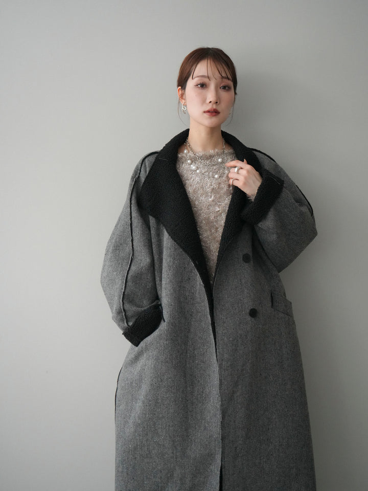 [予約]アウトシーム裏ボアコート/gray
