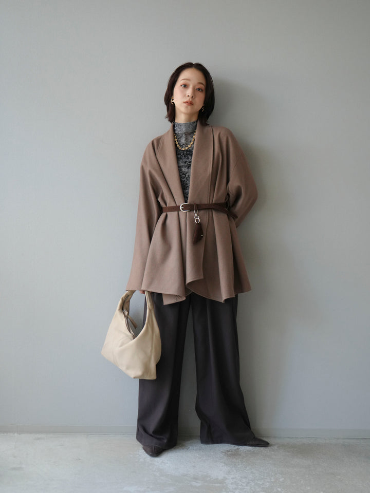 [予約]ビックカラーミディアムジャケット/ベージュ