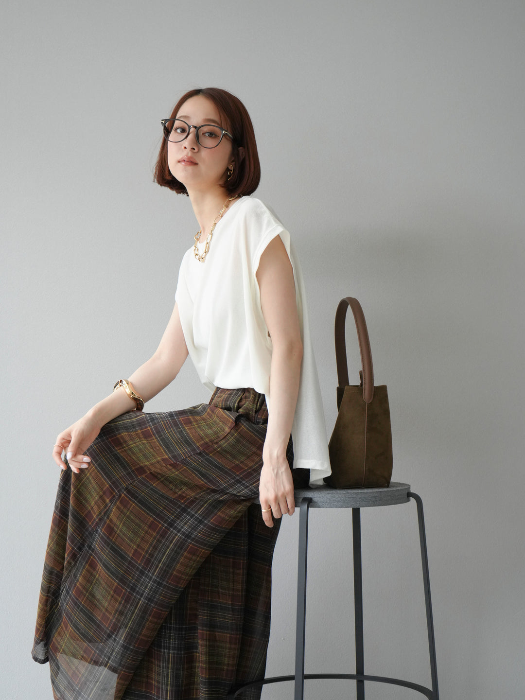 [予約]シアーフロッキーベロアルーズノースリーブTシャツ/オフシロ