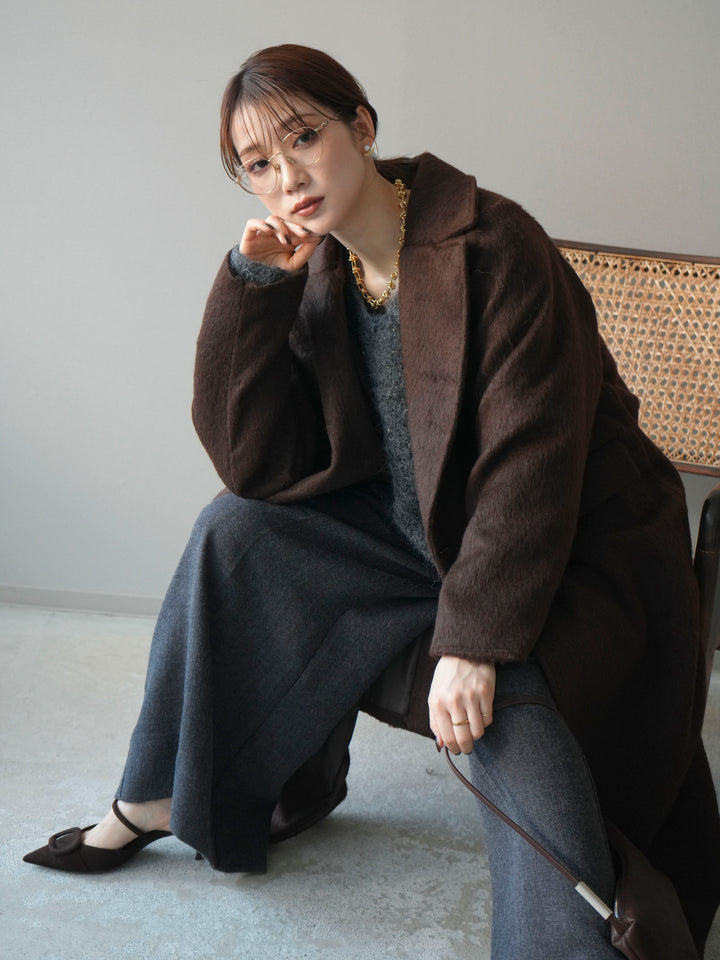 [予約]ソフトシャギーチェスターコート/brown