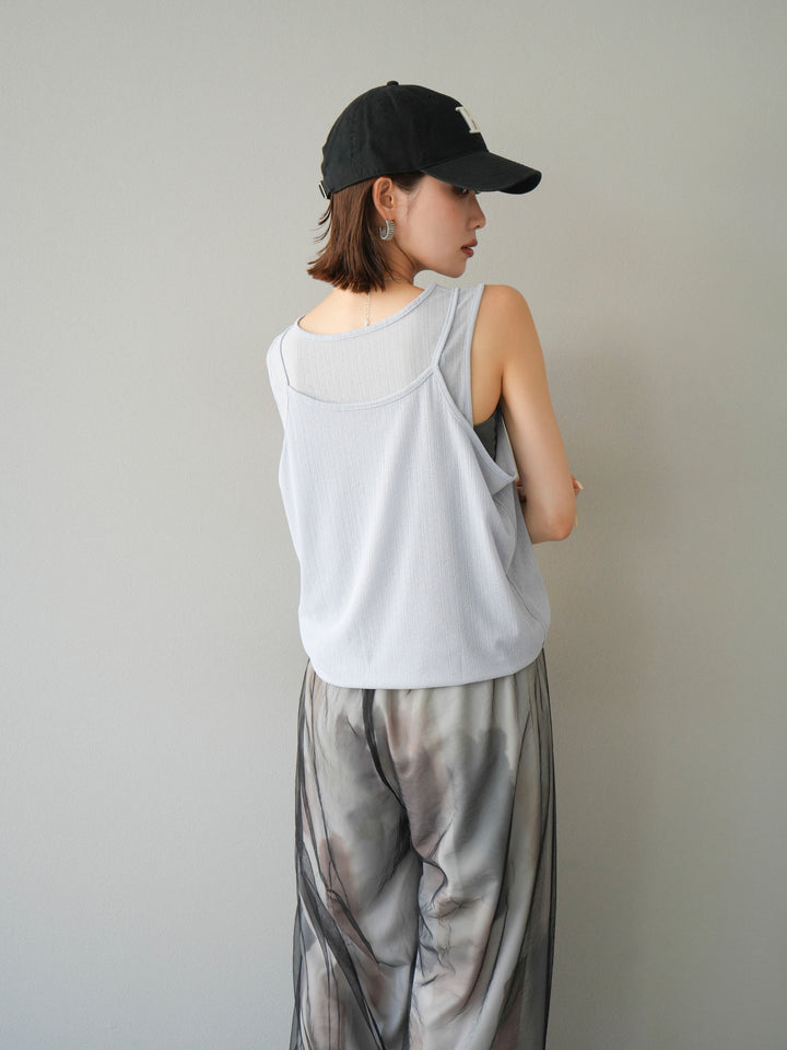 [予約]アイスタッチ2WAYデザインキャミタンク/ブルー