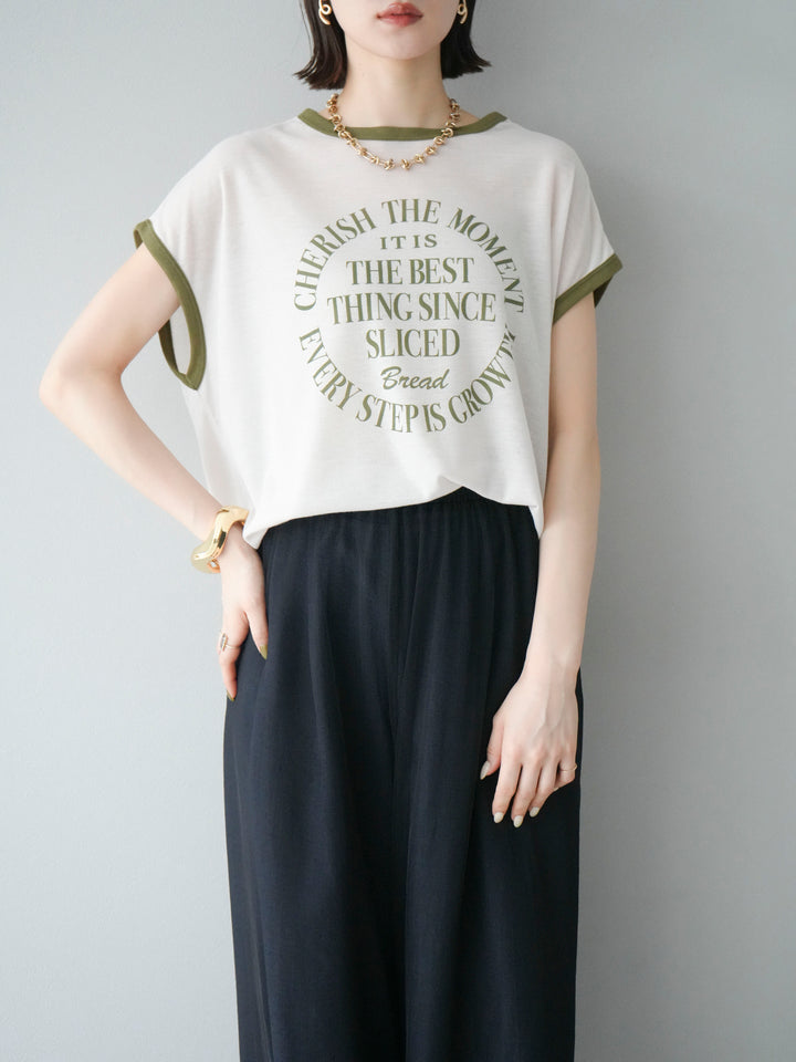 [SET]シアーフライス ロゴプリントT +コード刺繍チュールレイヤードパンツ(2set)