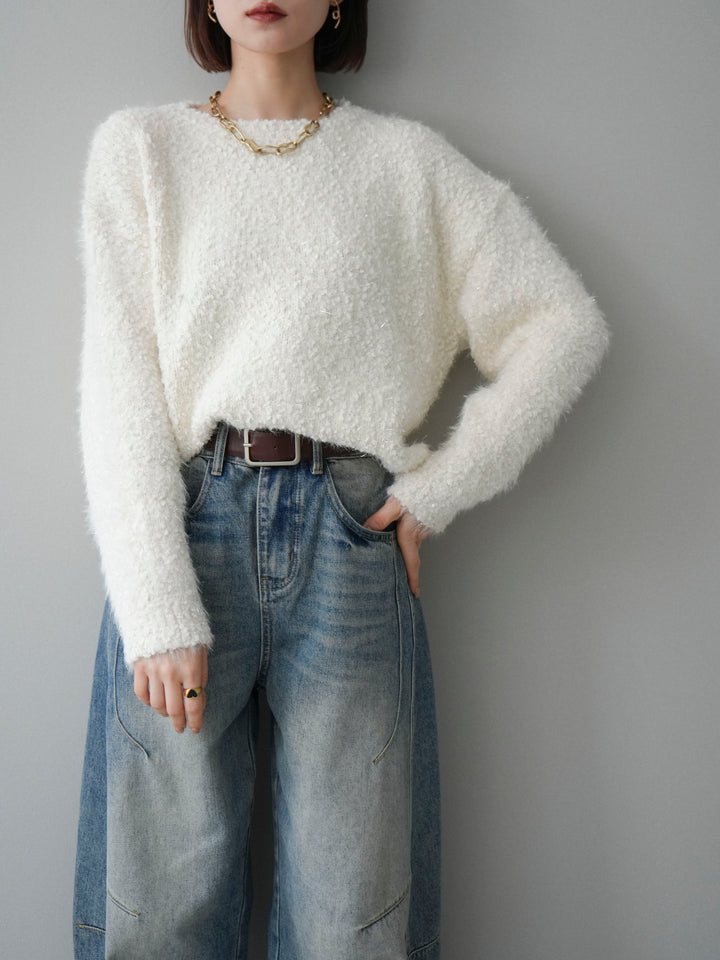 [SET]モールラメミックスヤーンニットプルオーバー+モールラメミックスヤーンニットプルオーバー(2set)