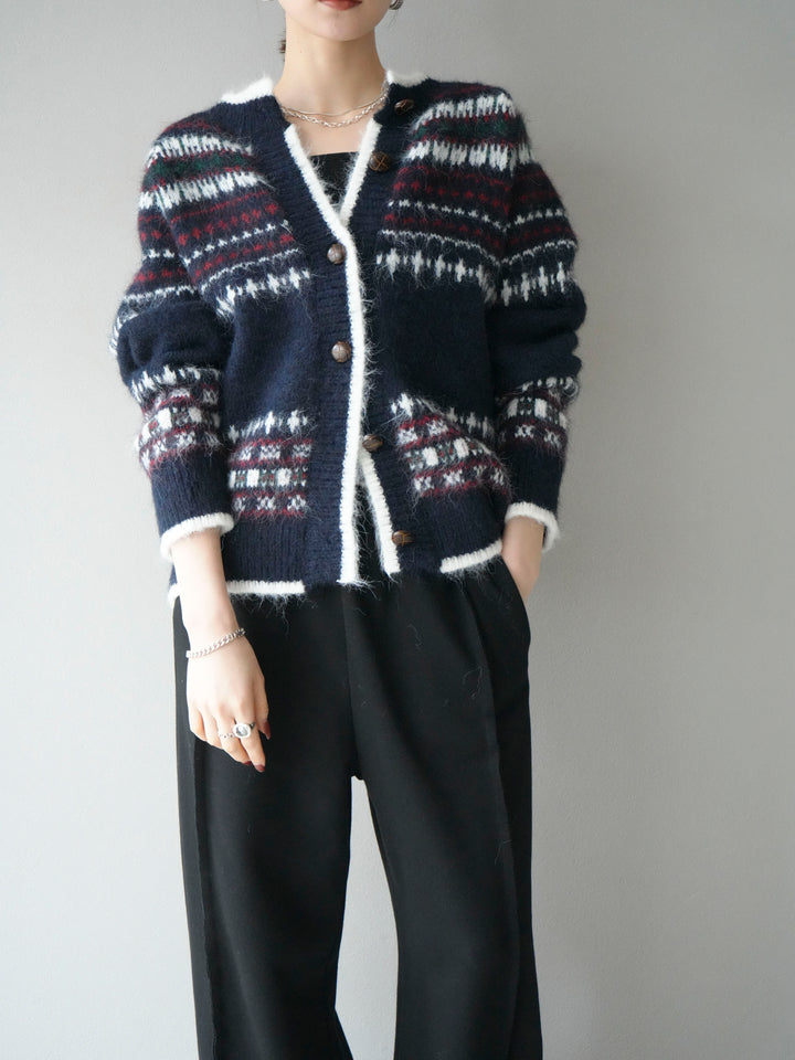 【預購】同心木扣針織開襟衫/海軍藍