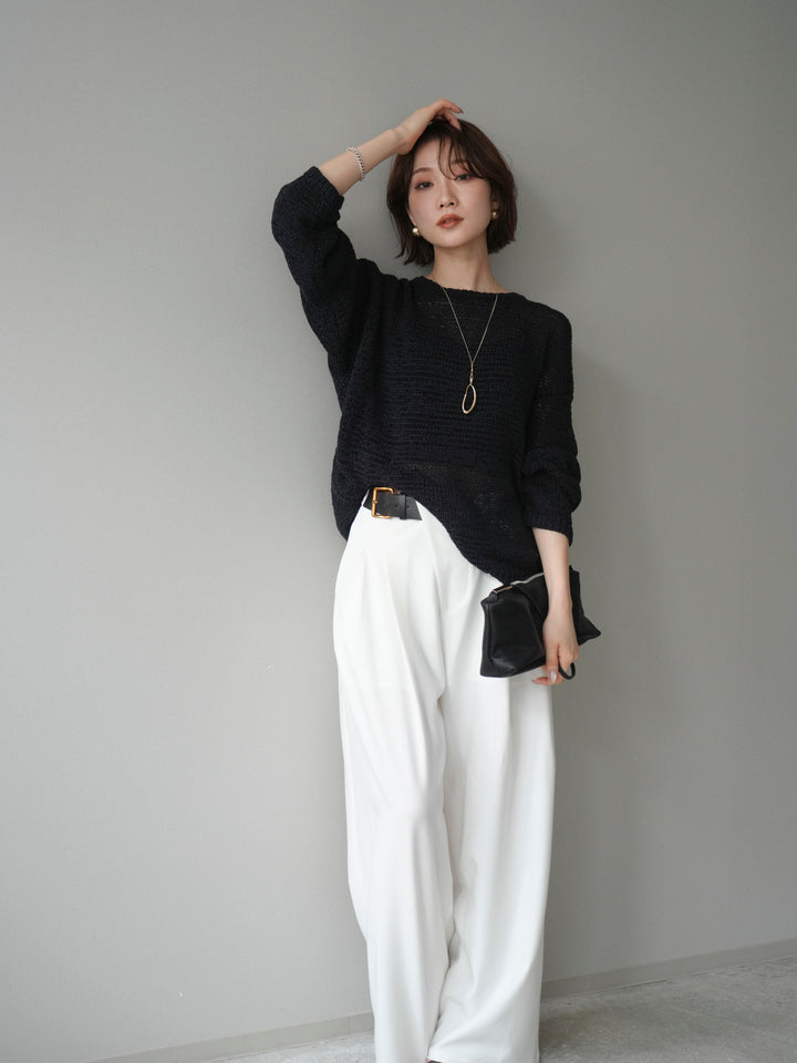 [予約]ローゲージルーズニット/black