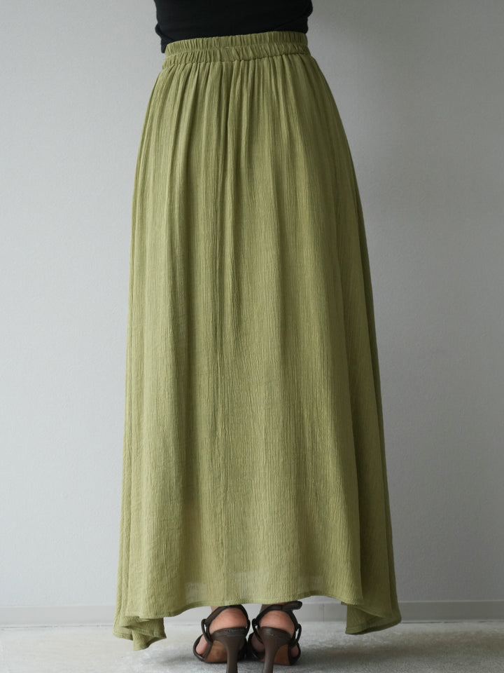 [SET]ビーズモチーフ楊柳ブラウス＆フレアスカートSET UP(2set)