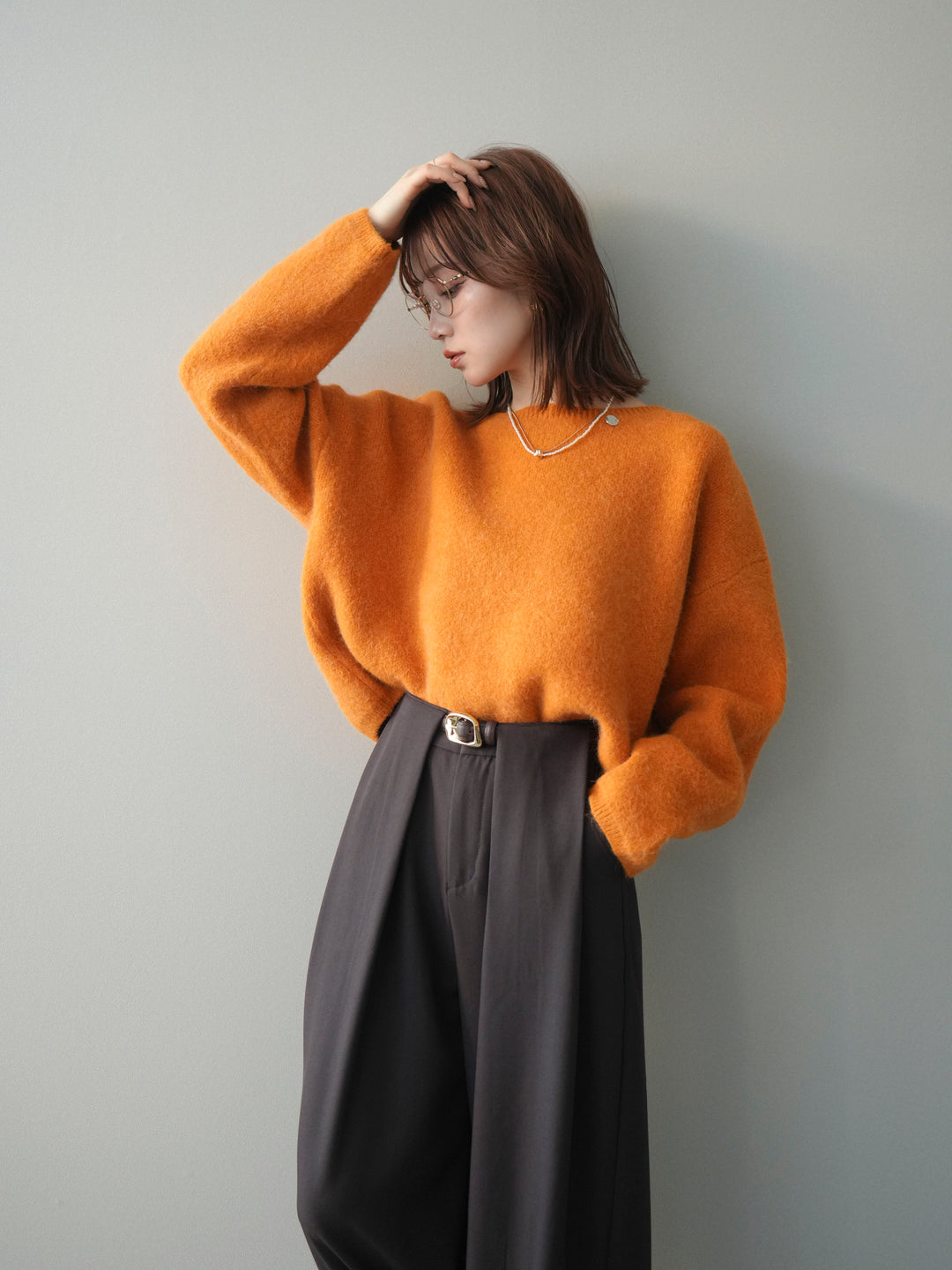 [SET]アンゴラタッチボートネッククロップドプルオーバー+アンゴラタッチボートネッククロップドプルオーバー(2set)