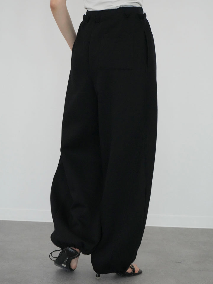 [予約]ダブルウエストドロストヘムスウェットパンツ/black
