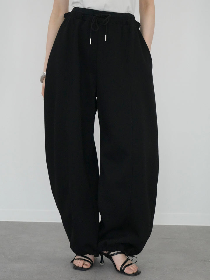 [予約]ダブルウエストドロストヘムスウェットパンツ/black