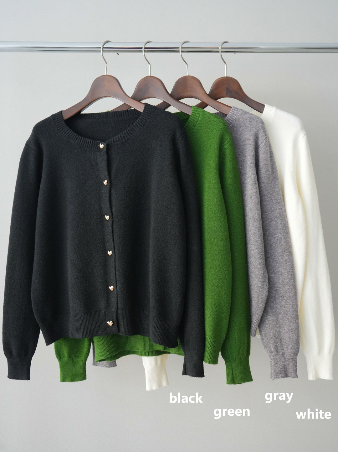 [SET]ハートボタンニットカーディガン+コットンライクレースバルーンミニスカート(2set)