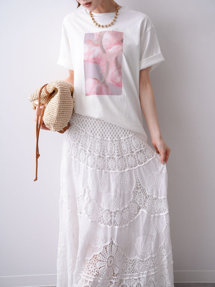 [予約]ニュアンスフローラルフォトTEE/OFF2