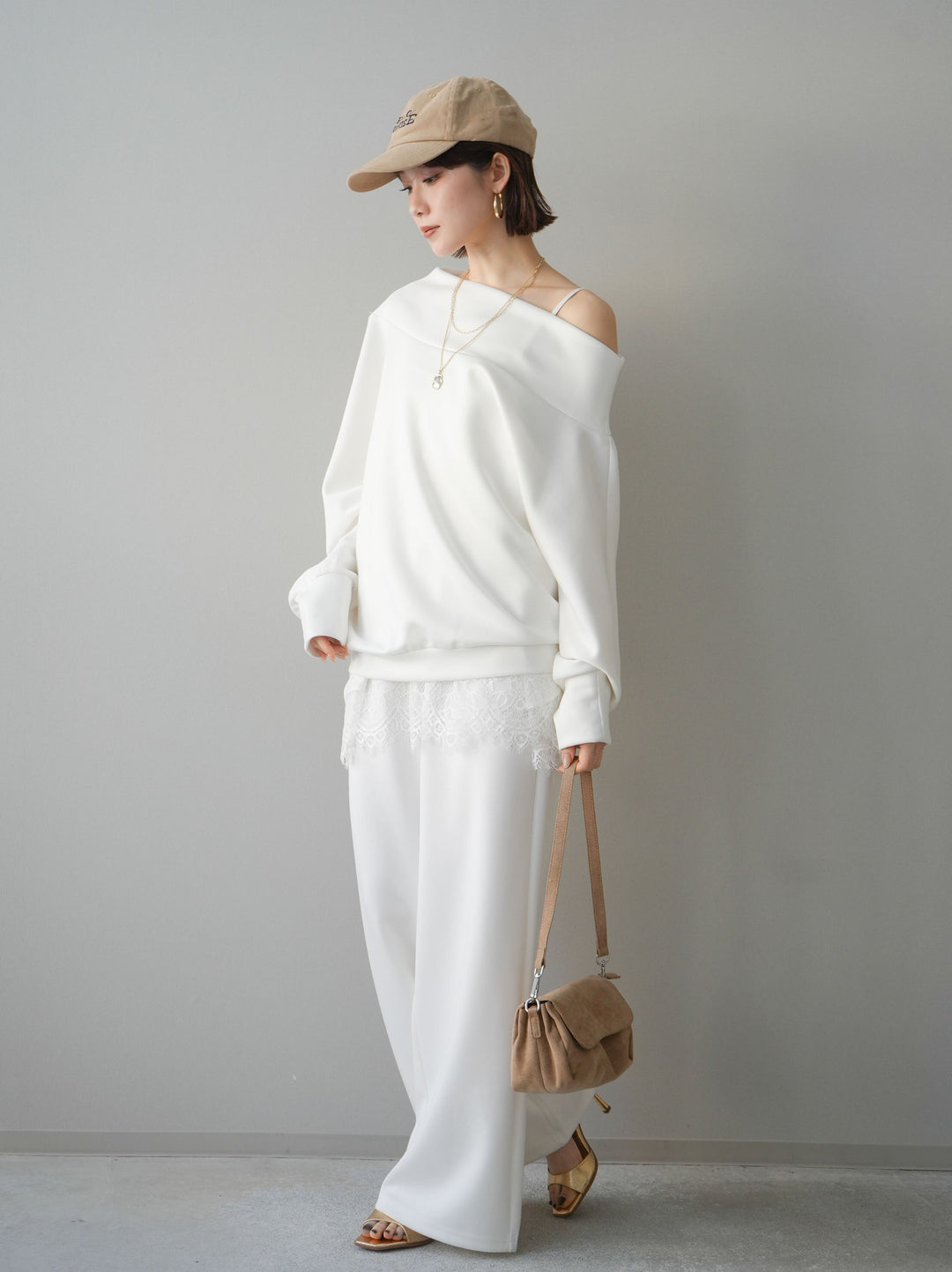 [予約]イージーポンチワイドパンツ/white