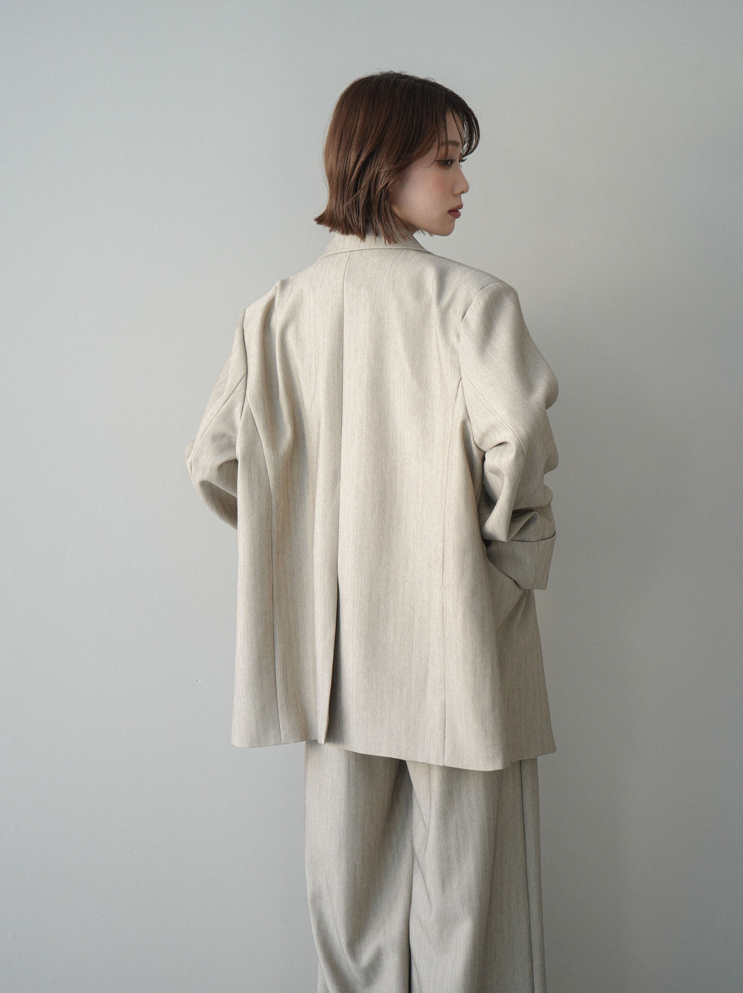 [予約]ダブルボタンヘリンボーンジャケット/beige