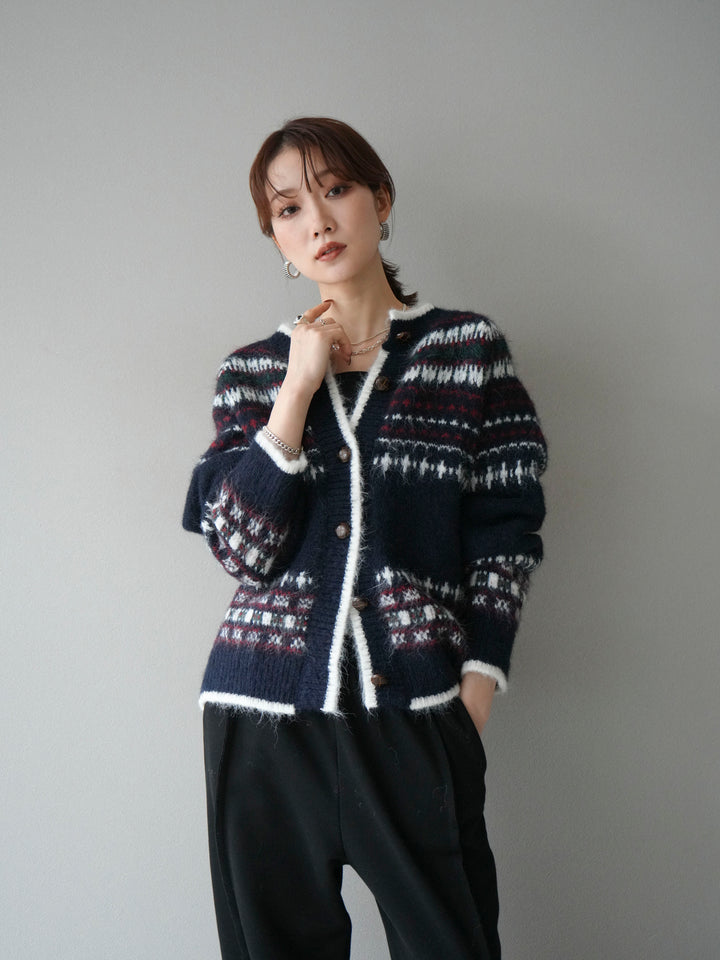 【預購】同心木扣針織開襟衫/海軍藍