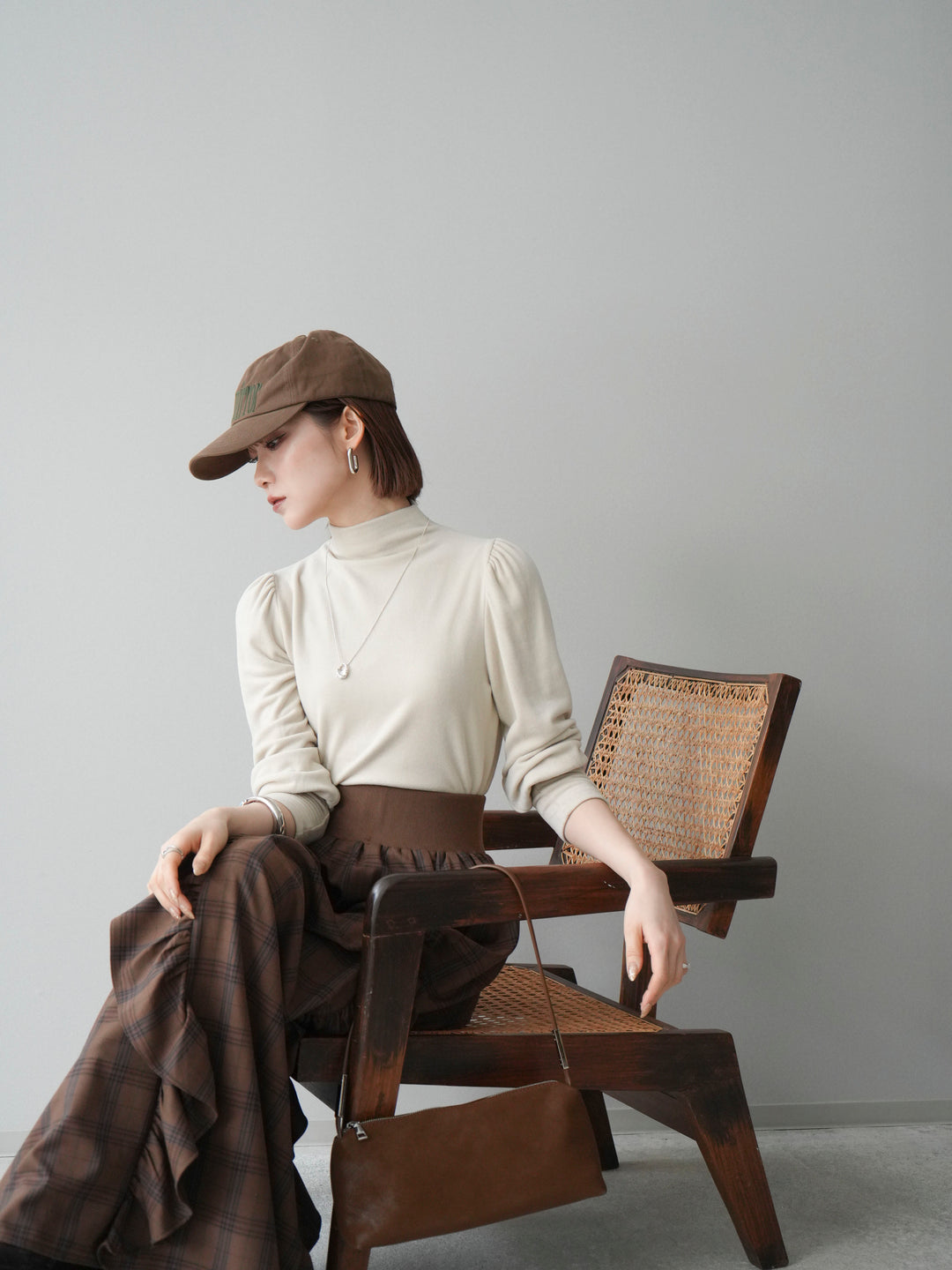 [SET]プチネックパワーショルダー起毛トップス+プチネックパワーショルダー起毛トップス(2set)