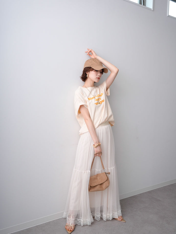 [予約]フロッキーロゴTEE/beige