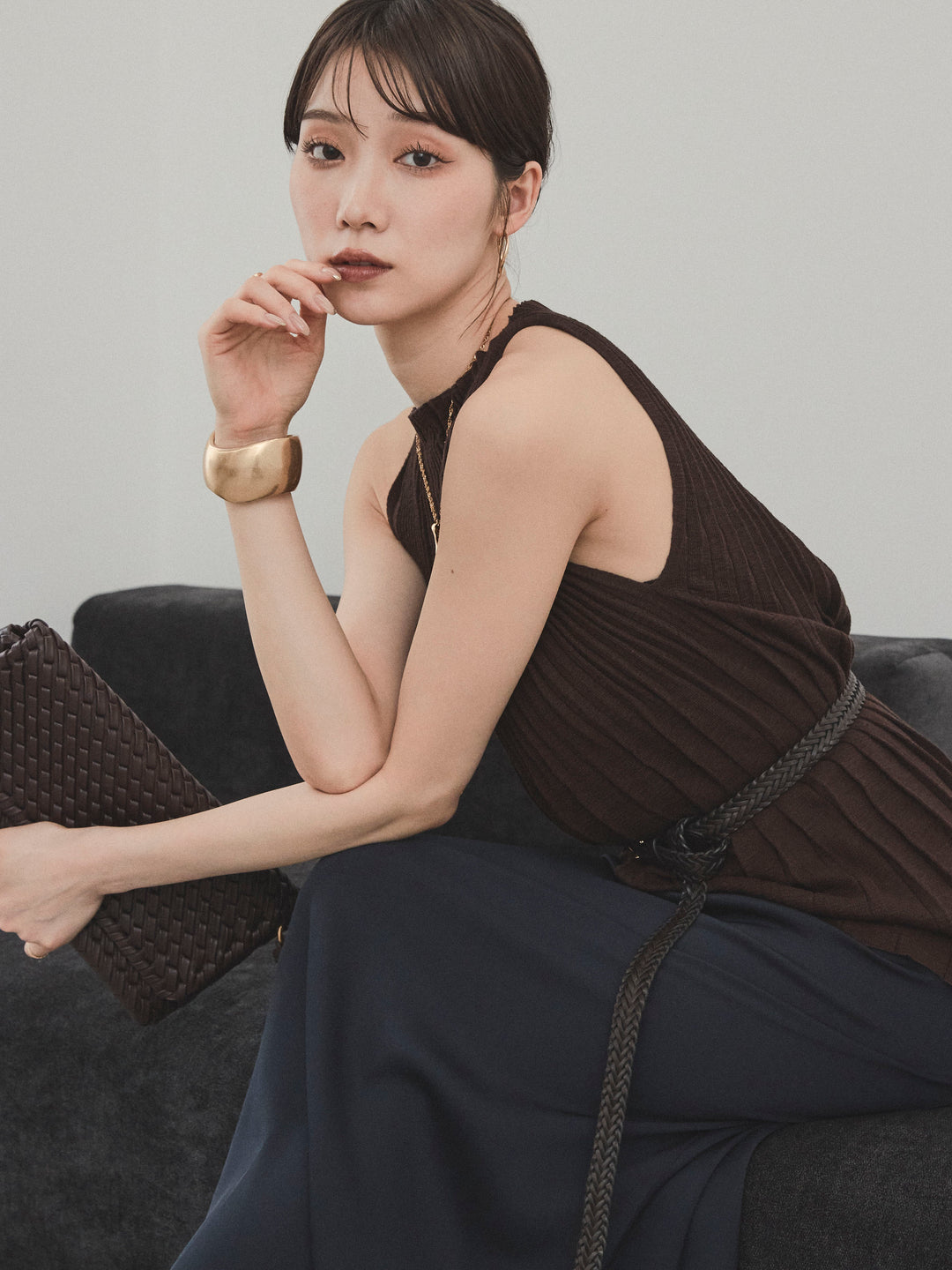 [SET]プリーツニットキャミソール+プリーツニットキャミソール(2set)