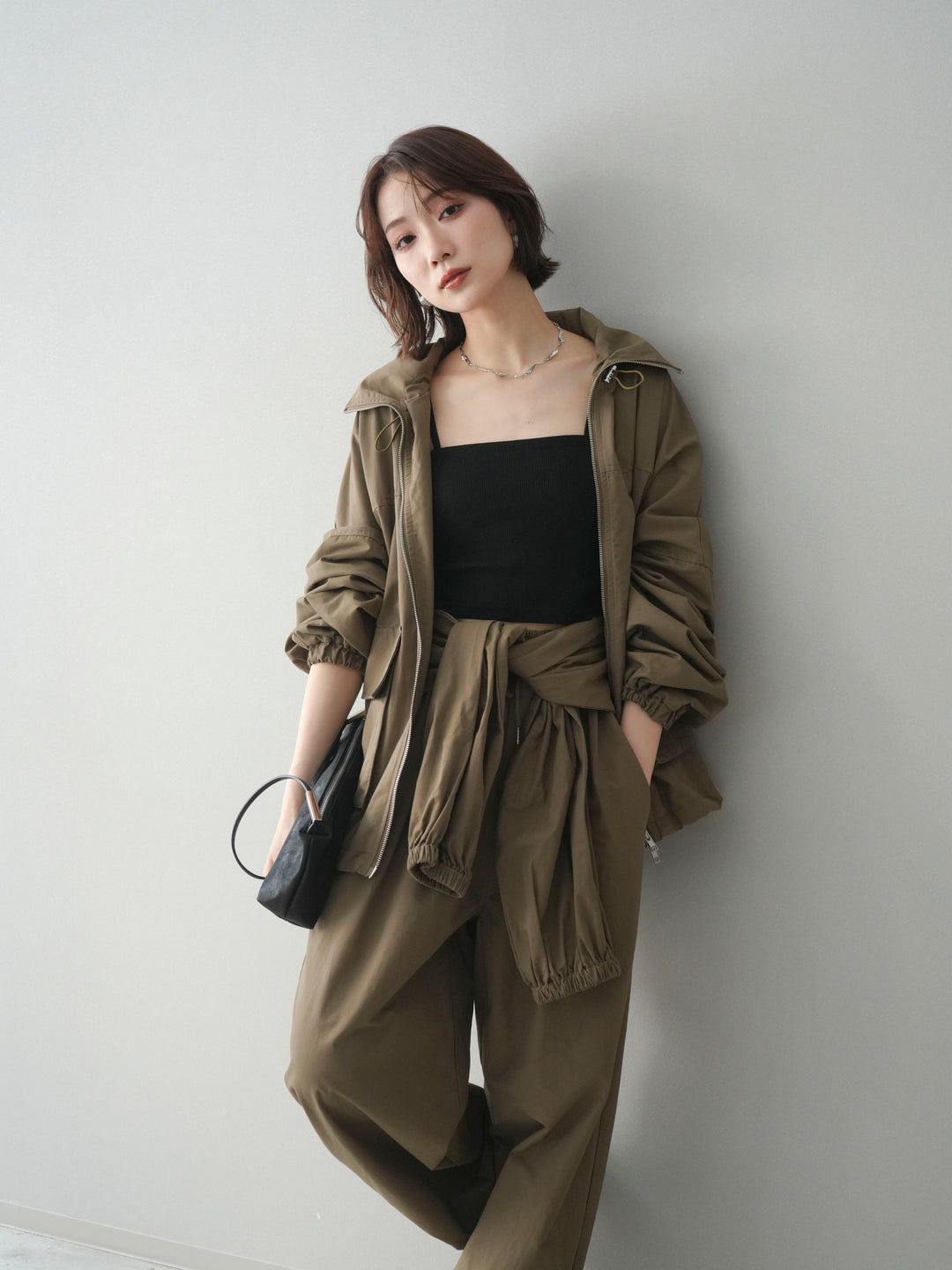 [予約]ビッグポケットコットンナイロンジップブルゾン/brown