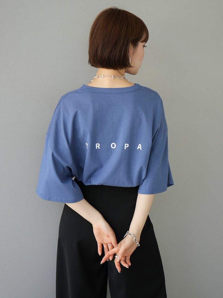 [Pre-order] Back logo print oversized T-shirt/Blue