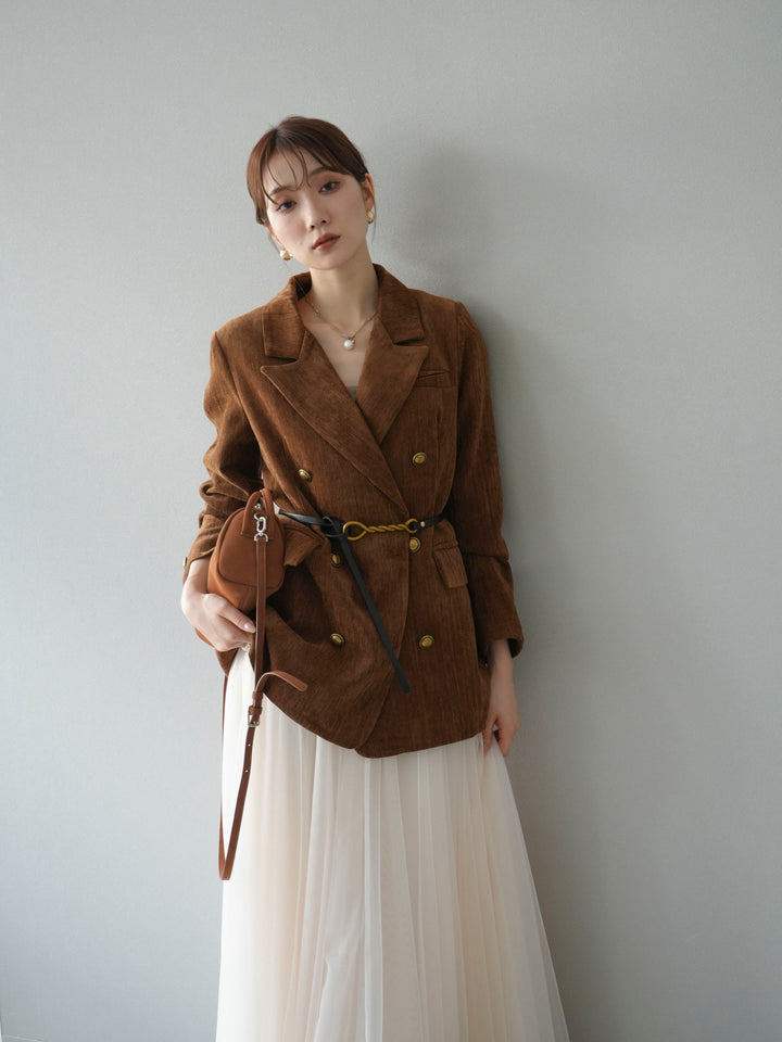 [SET]ベロアダブルジャケット+チュールボリュームスカート(2set)