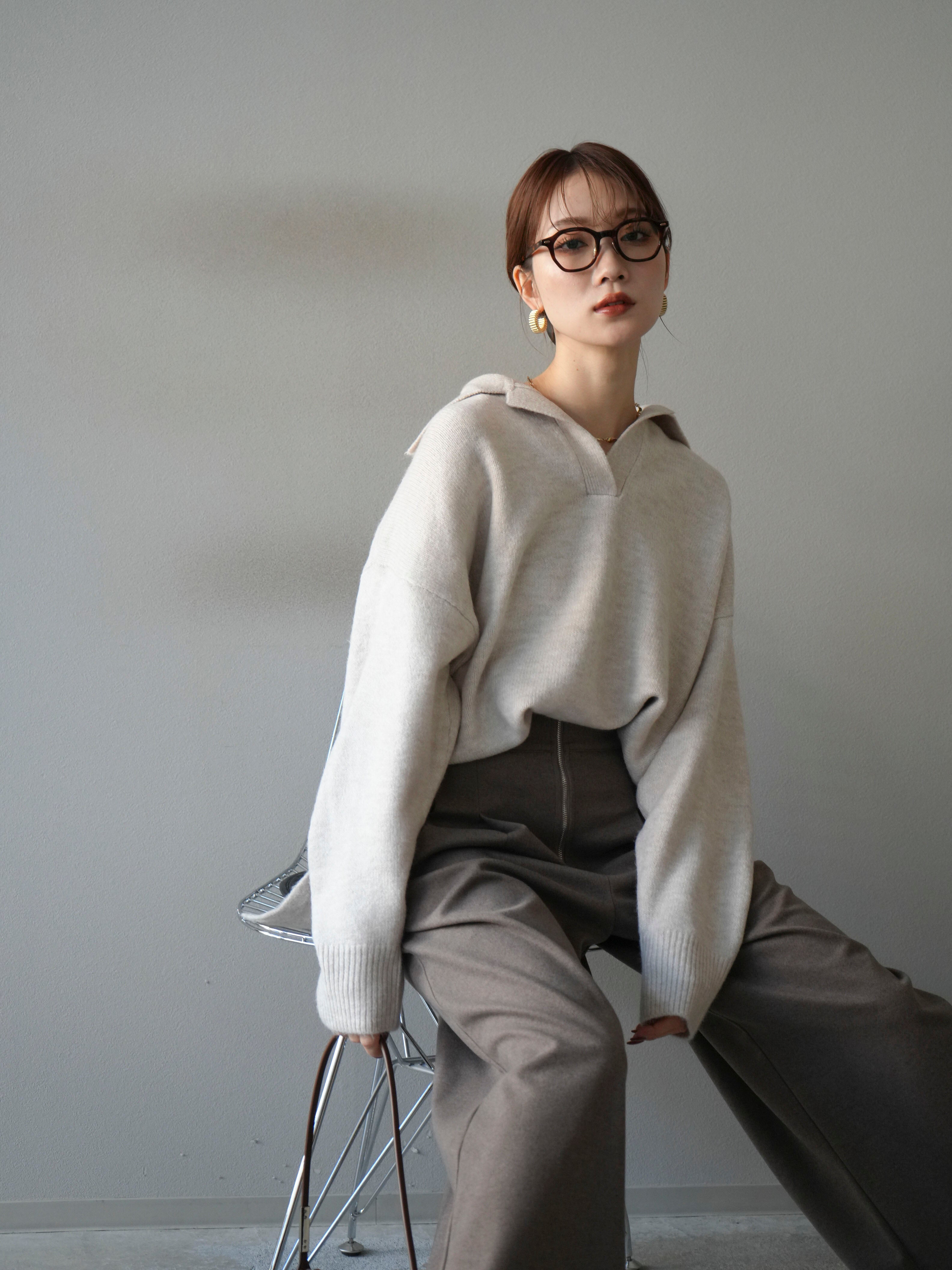 オーバーサイズスキッパーニット♡ オーバーサイズスキッパーニット｜PETAL ONLINE（ペタルオンライン）