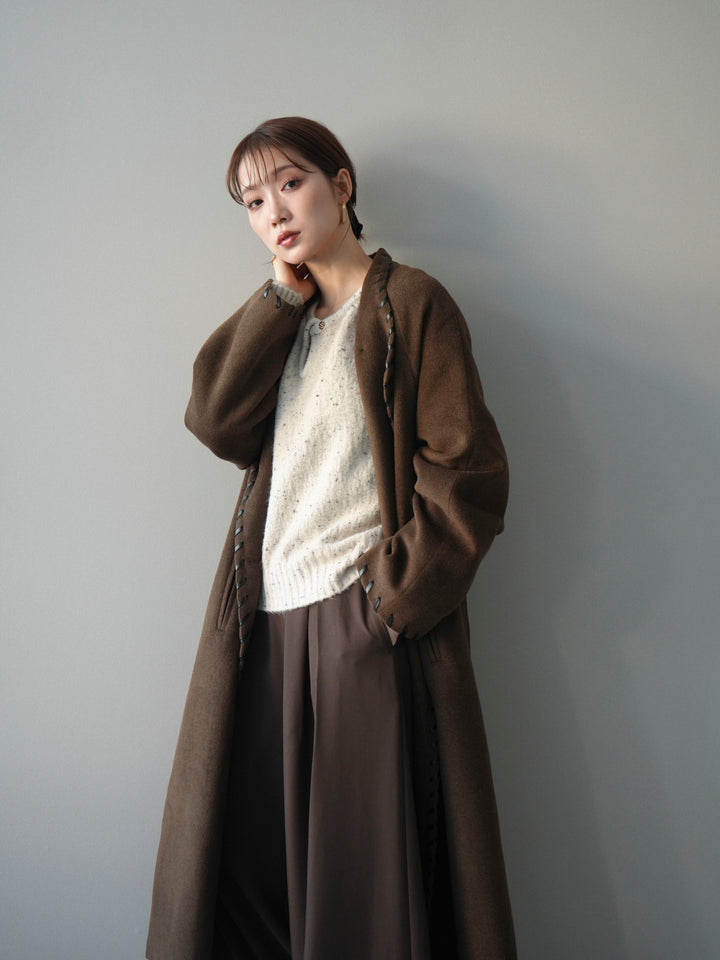 [SET]ハンドステッチ裏中綿ロングコート+ハンドステッチ裏中綿ロングコート(2set)