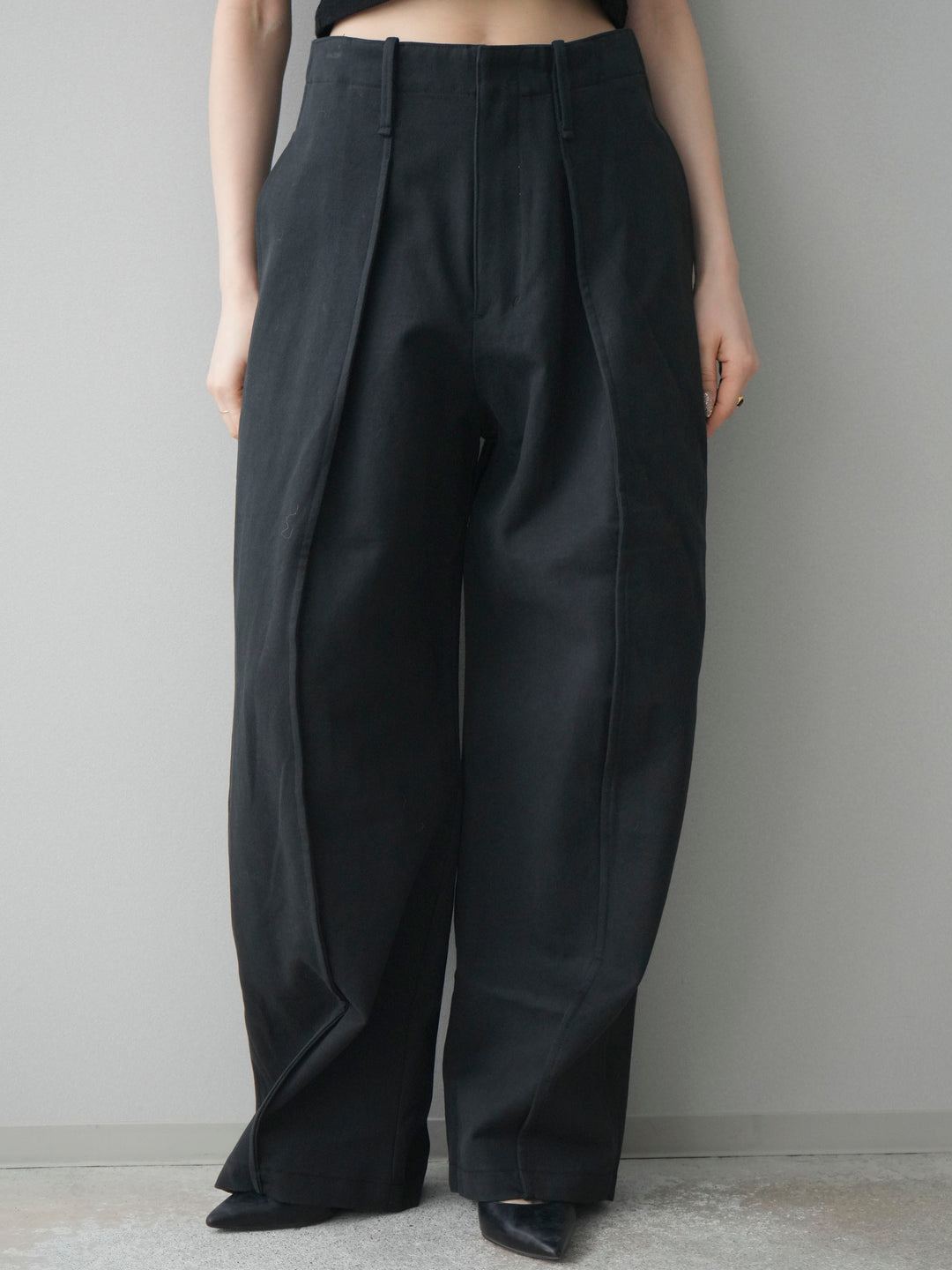 [予約]コットンツイルカーブパンツ/black