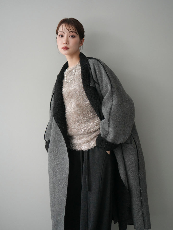 [予約]アウトシーム裏ボアコート/gray