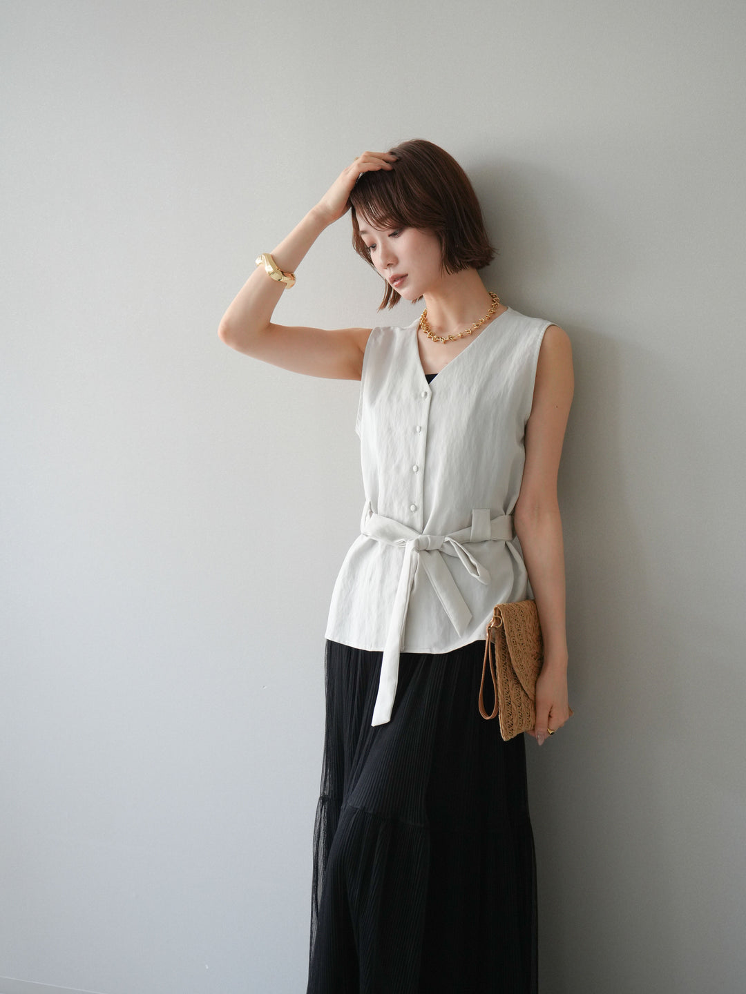 [予約]ウエストマークベスト/gray