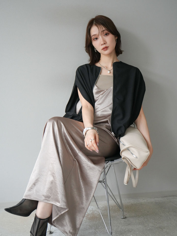 [予約]サテンキャミワンピース/グレージュ