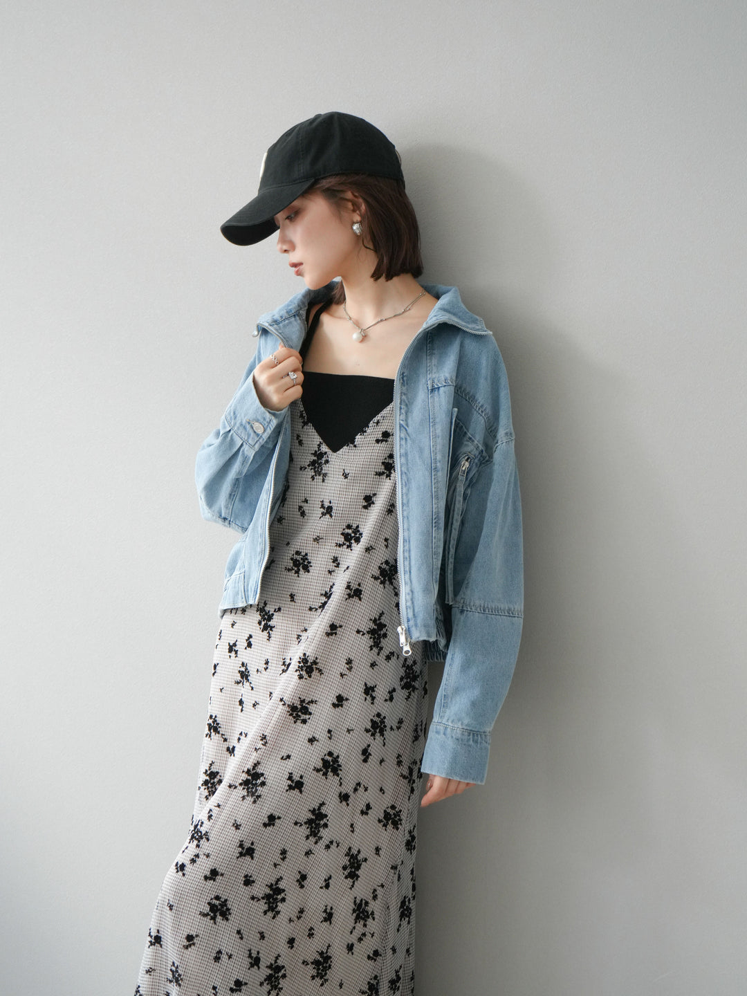 [予約]ZIPポケットデニムショートブルゾン/ブリーチ