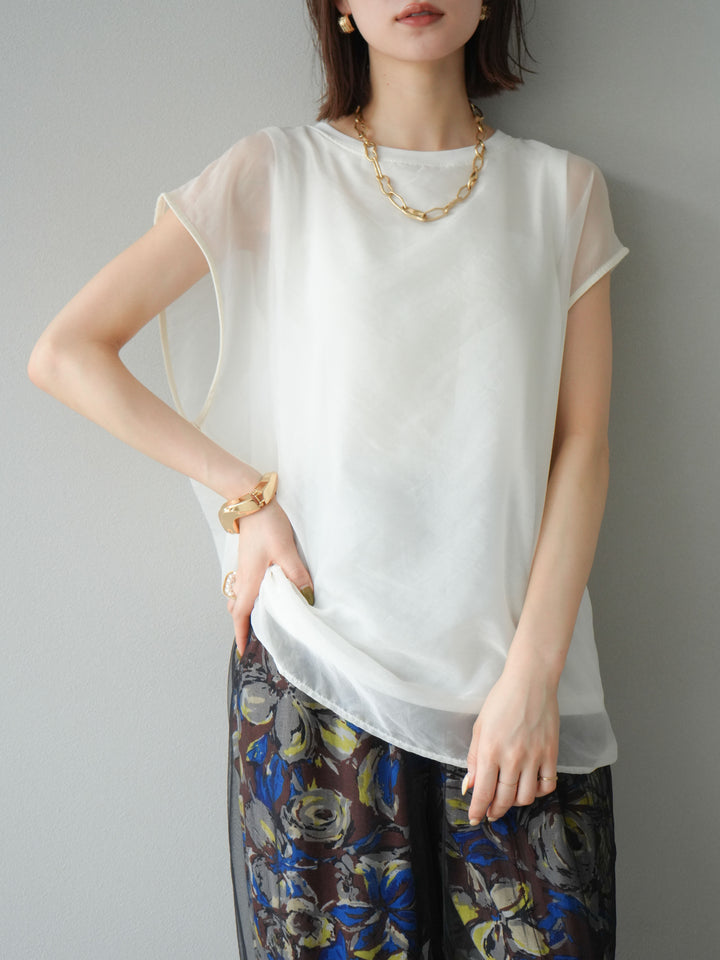 [予約]シアーレイヤードトップス/アイボリー