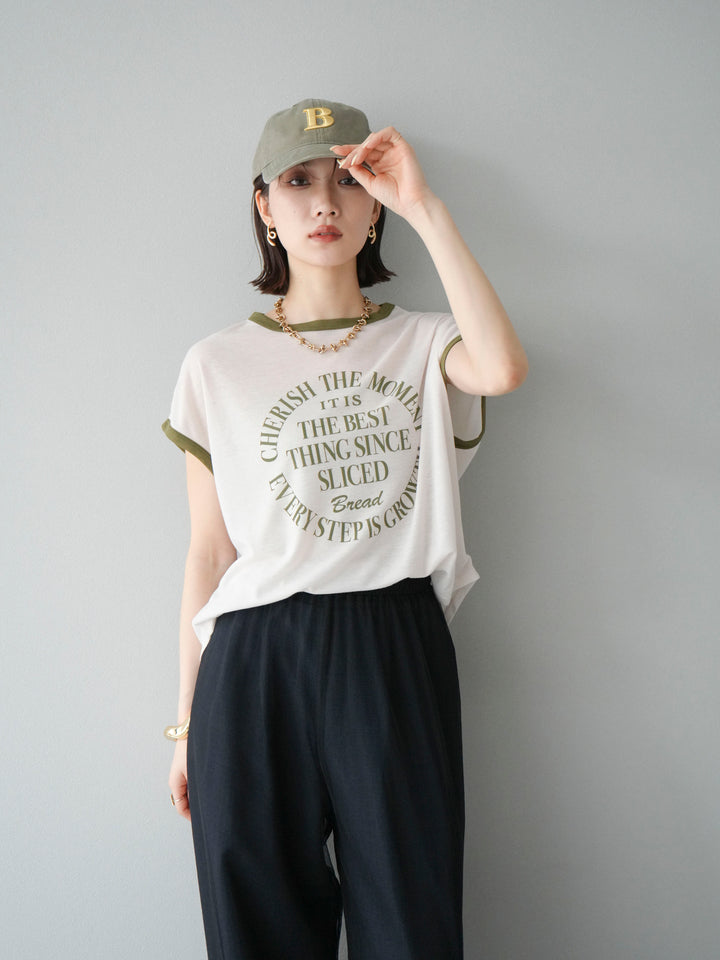 [SET]シアーフライス ロゴプリントT +コード刺繍チュールレイヤードパンツ(2set)