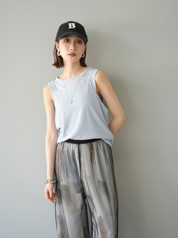 [予約]アイスタッチ2WAYデザインキャミタンク/ブルー