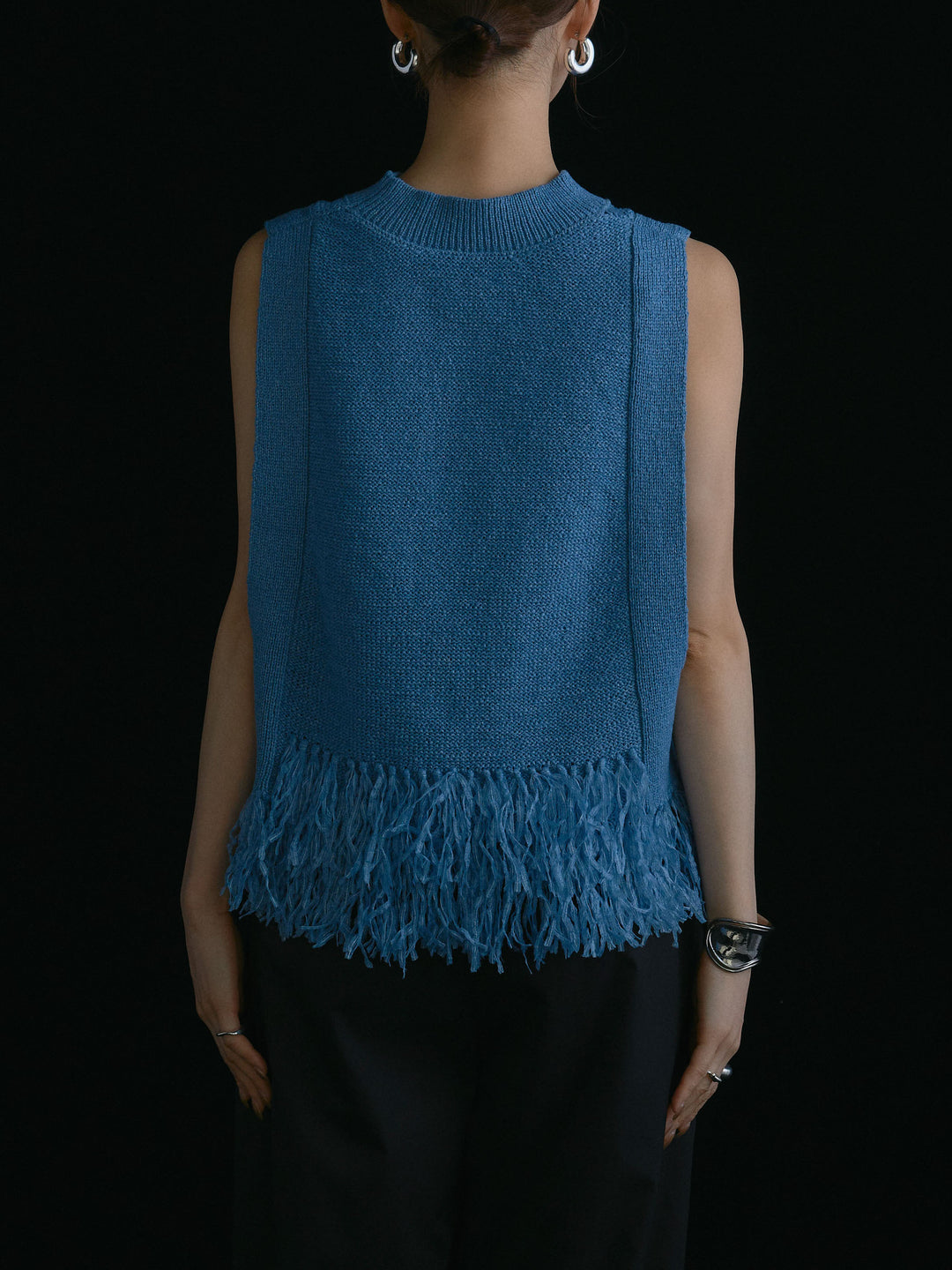 [予約]フェザーヤーンニットベスト/ブルー