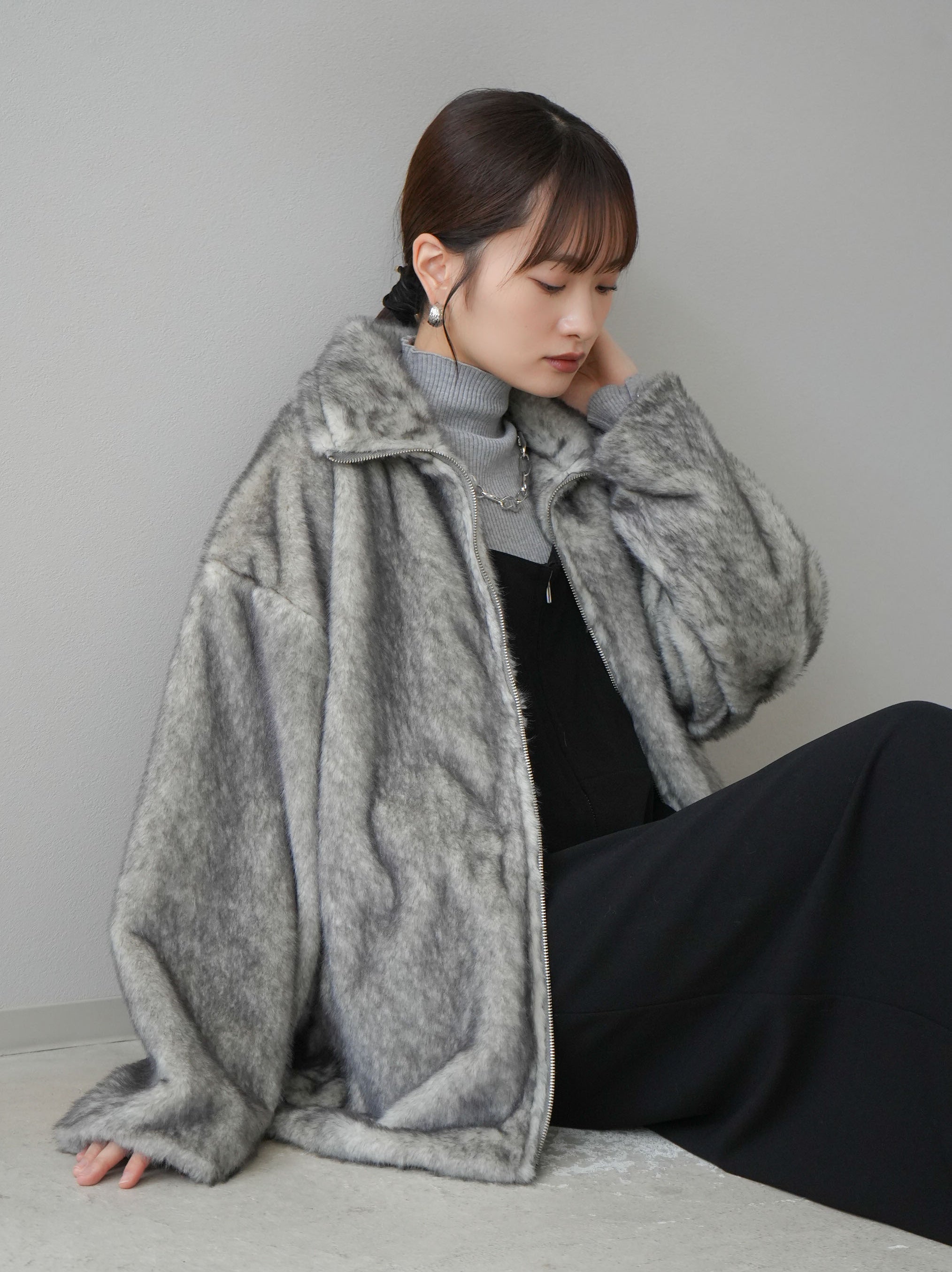 予約]ファースタンドミドルジップジャケット/グレー – Lumier