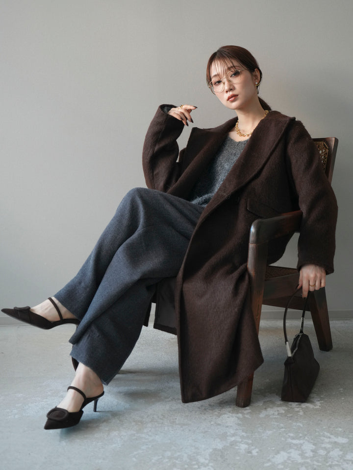 [予約]ソフトシャギーチェスターコート/brown