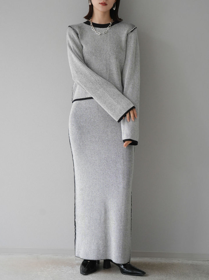 [套裝] 雙面配色羅紋針織套頭衫 + 可選飾品套裝（2 套）