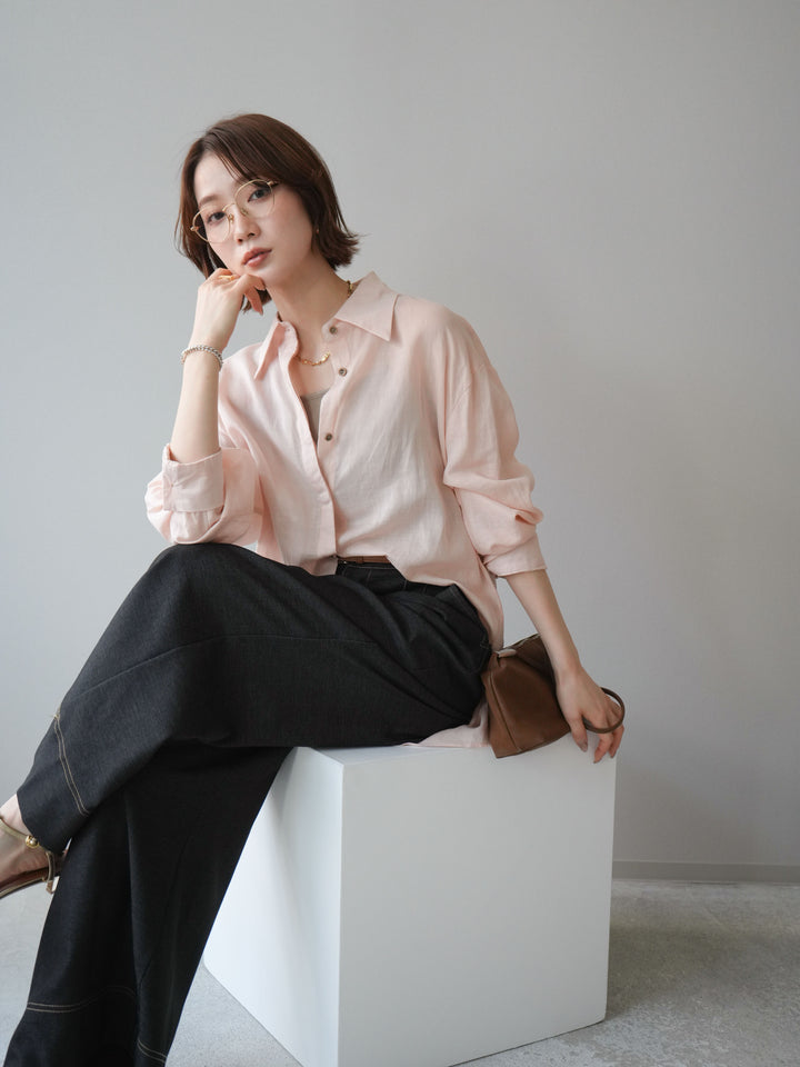 [予約]バックオープンツイストシャツ/pink