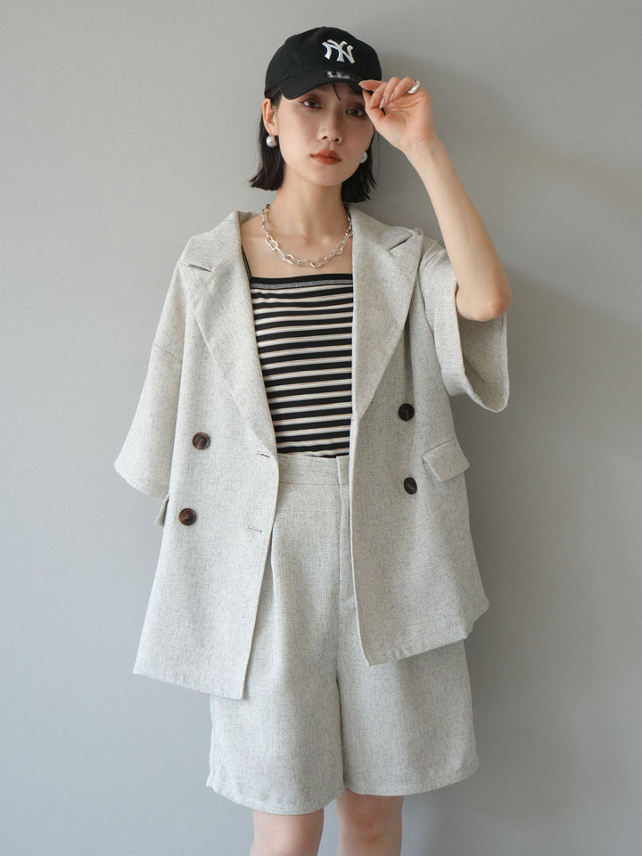 [SET]サマーツイードハーフジャケット+サマーツイードハーフパンツ(2set)