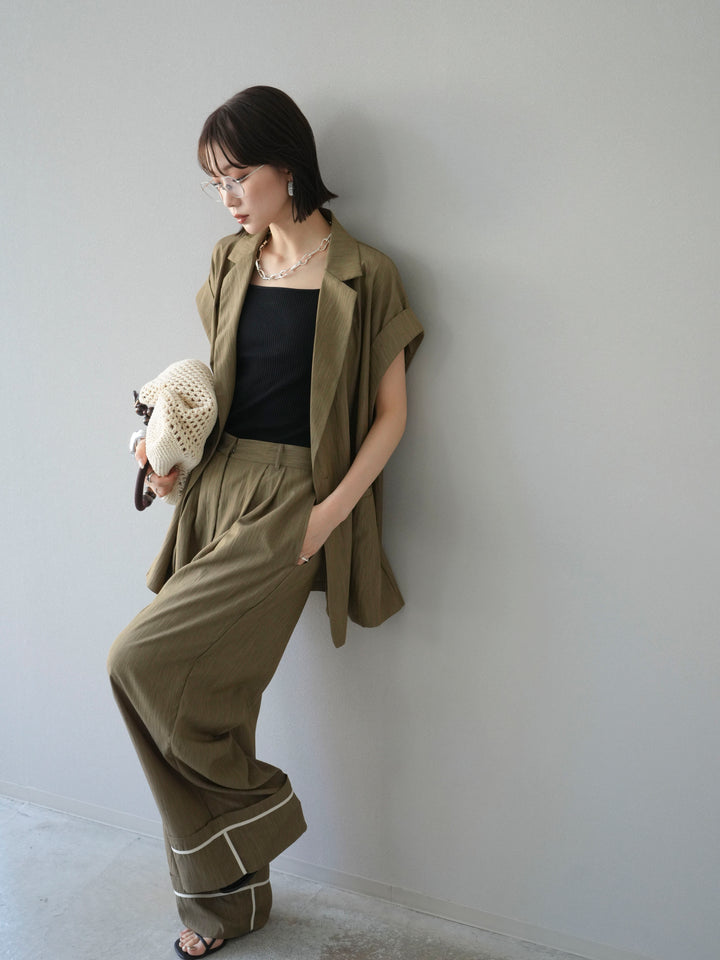 [SET]リネンライクノースリーブダブルジレ+リネンライクノースリーブダブルジレ(2set)