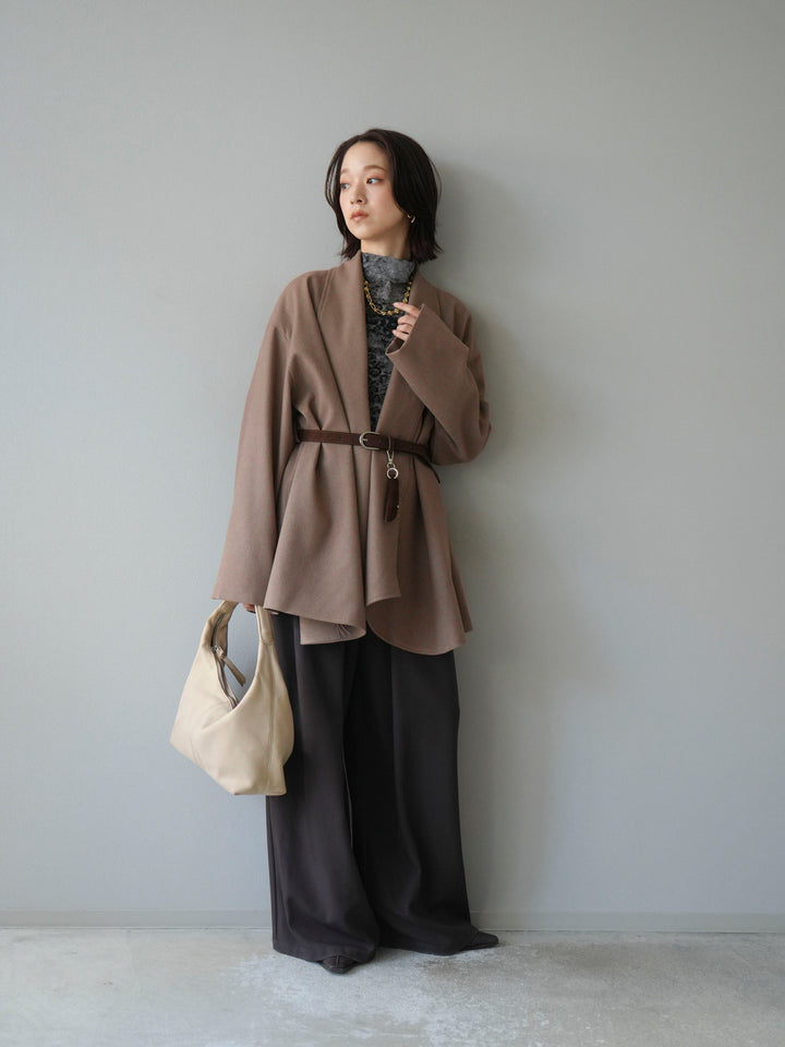 [予約]ビックカラーミディアムジャケット/ベージュ