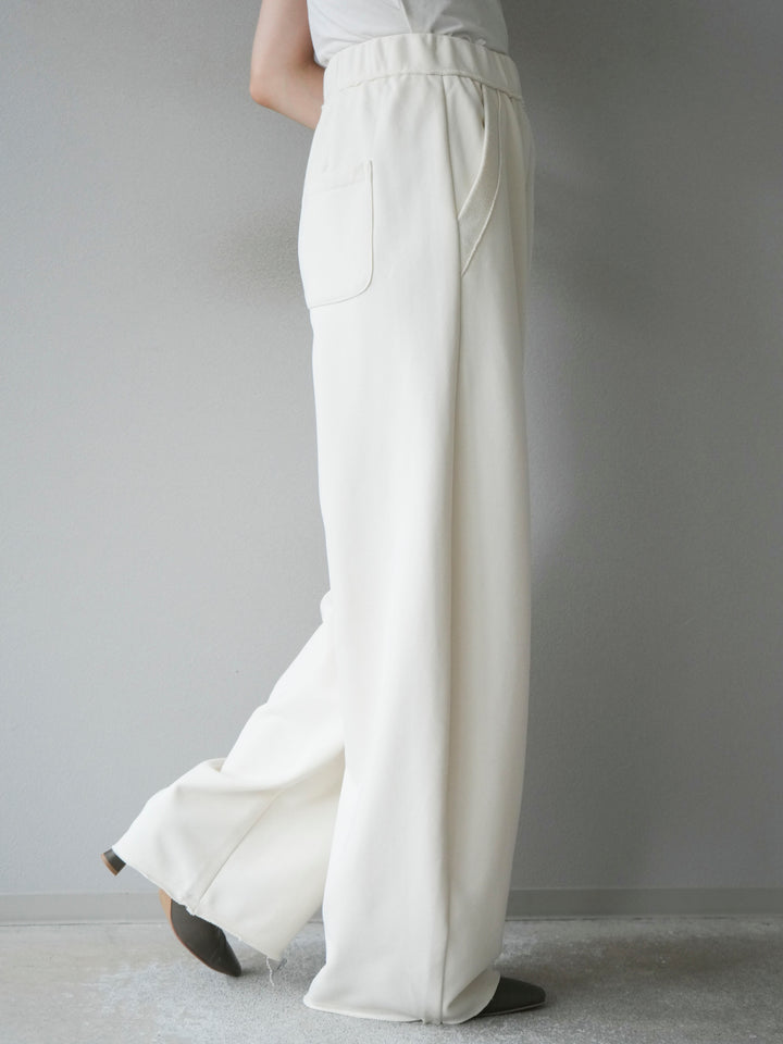 [予約]アウトシームカットオフスエットパンツ/white