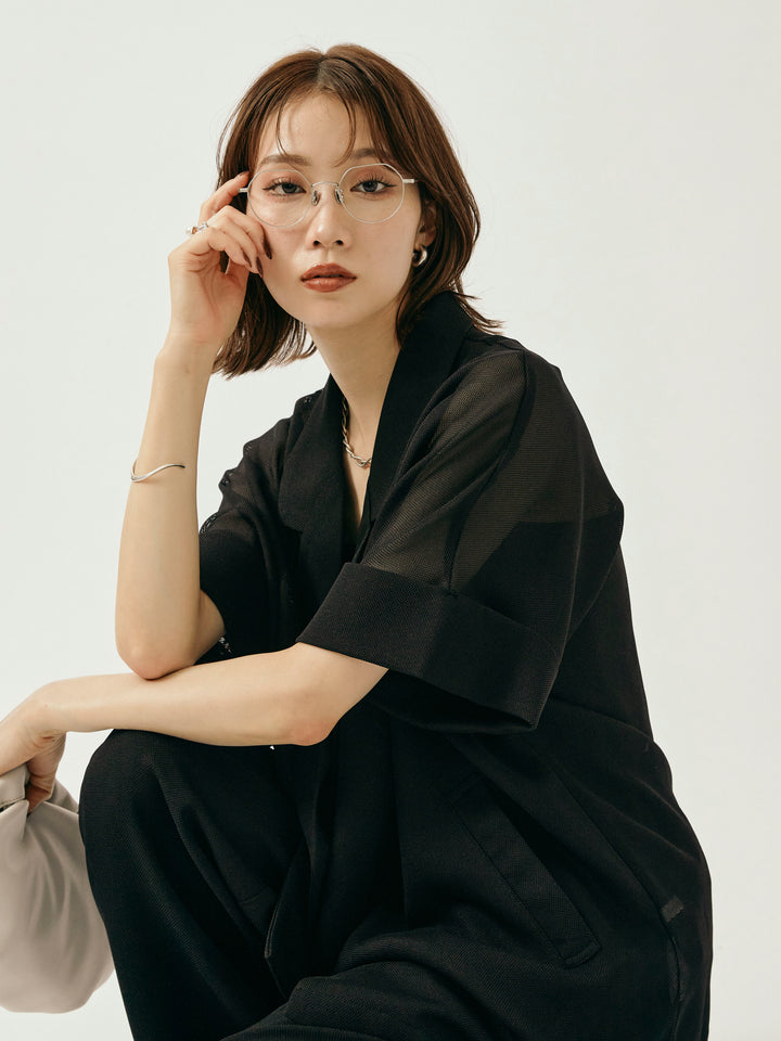 【Allure】[SET]メッシュハーフテーラードジャケット+メッシュハーフテーラードジャケット(2set)