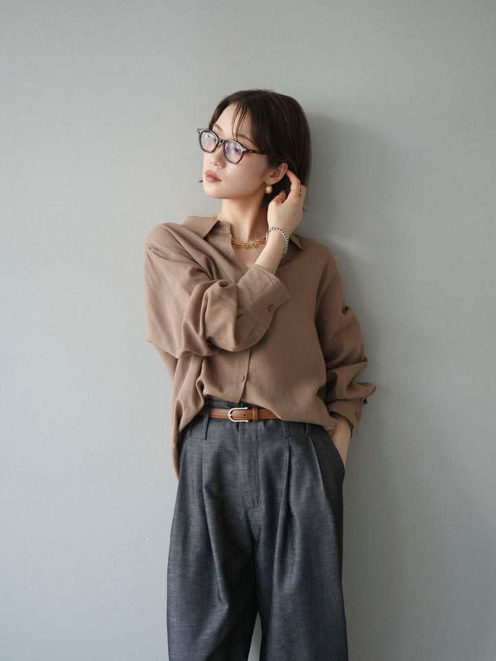 [予約]バックVレースデザインシャツ/beige