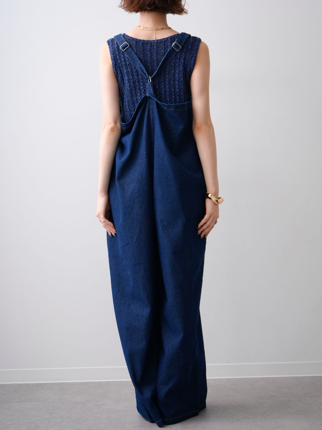[予約]オーバーシルエットデニムオールインワン/indigo