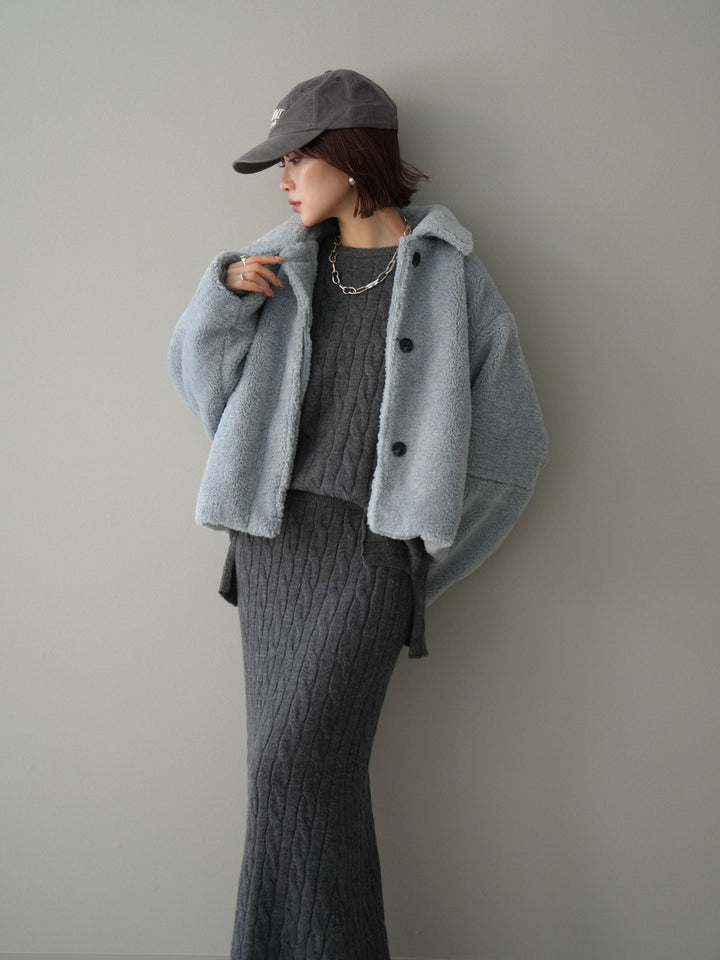 [SET]エコファーステンカラージャケット+選べるアクセセット(2set)