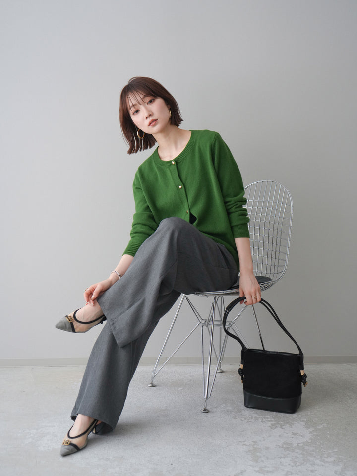 [SET]ハートボタンニットカーディガン+ハートボタンニットカーディガン(2set)